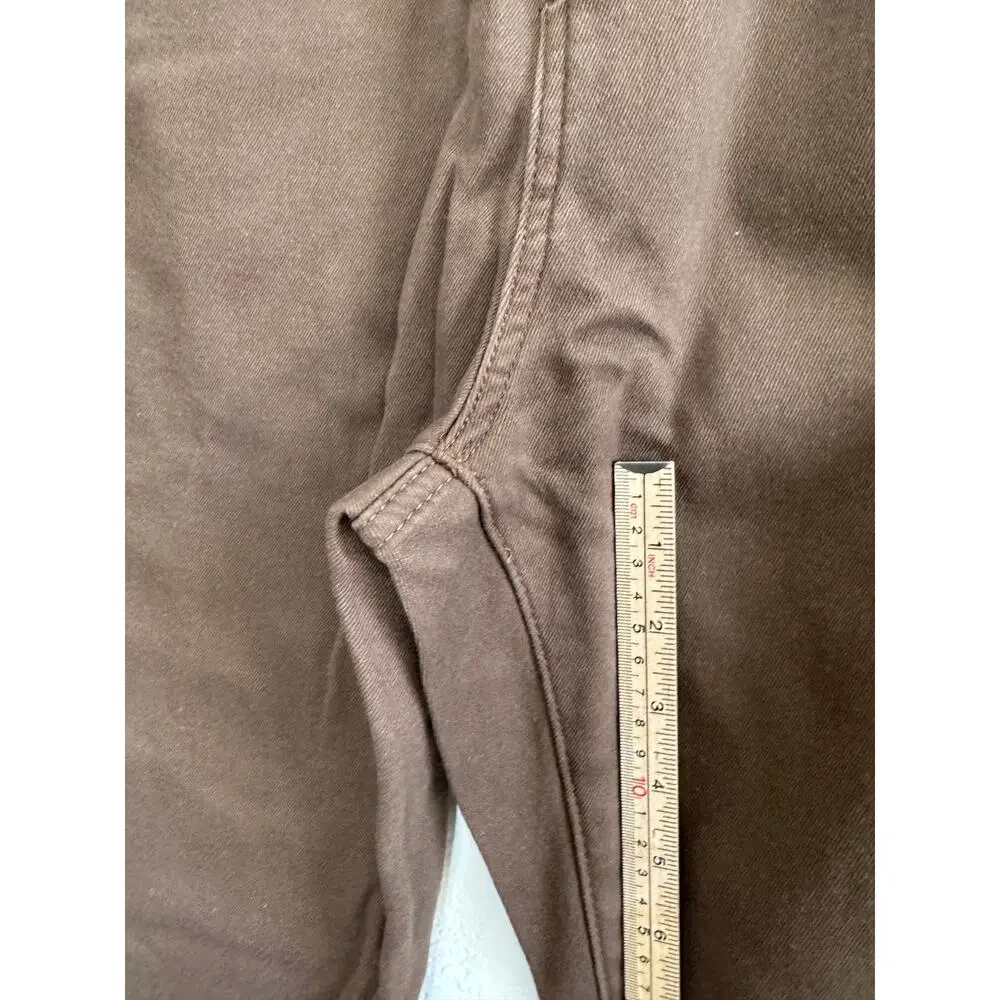 NWT Women's Brown Fleece Denim Leggings Jeans Pull-on Stretchy Casual Comfy M